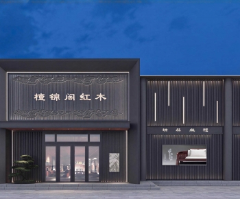 New Chinese Style Facade Element-ID:444042925