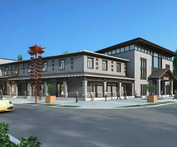 New Chinese Style Appearance Of Commercial Building-ID:306046011