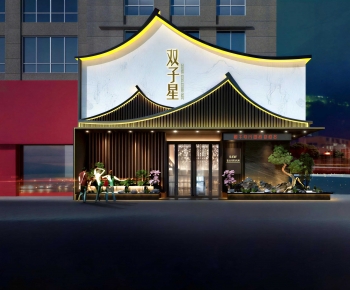 New Chinese Style Facade Element-ID:693349863