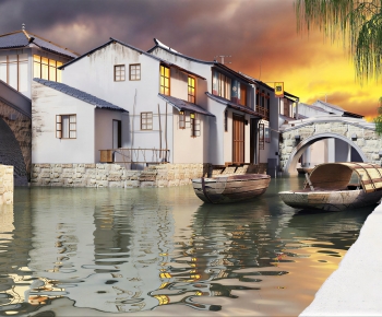 New Chinese Style Ancient Architectural Buildings-ID:413275001