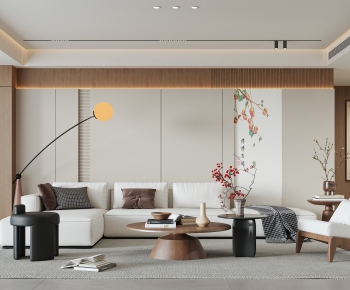 New Chinese Style A Living Room-ID:496027951