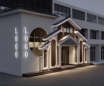 New Chinese Style Facade Element-ID:818110949