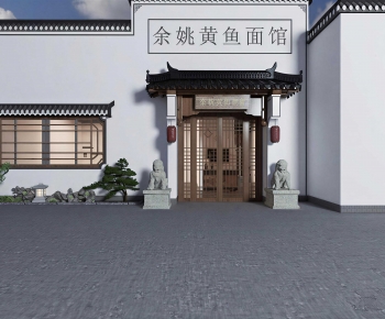 New Chinese Style Facade Element-ID:179860124
