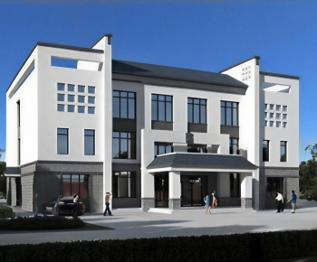 New Chinese Style Building Appearance-ID:548033954