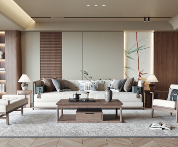 New Chinese Style A Living Room-ID:740377903