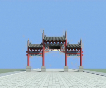 Chinese Style Decorated Archway-ID:249629063