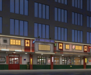 Retro Style Commercial Street-ID:292309056