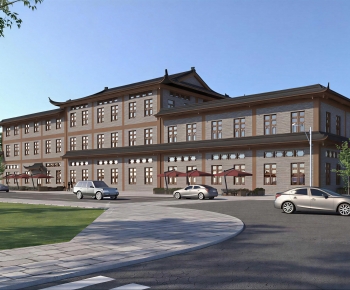 New Chinese Style Appearance Of Commercial Building-ID:388564116