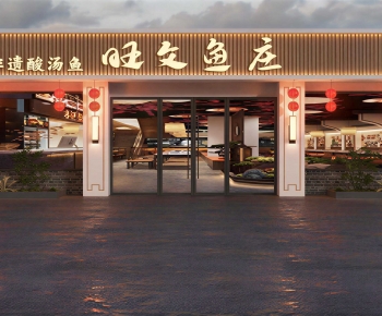 New Chinese Style Facade Element-ID:436435942