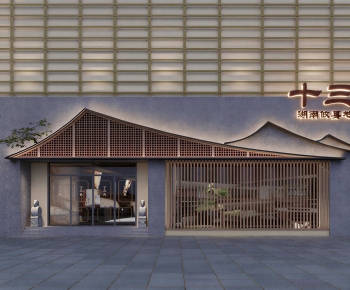 New Chinese Style Facade Element-ID:541414983