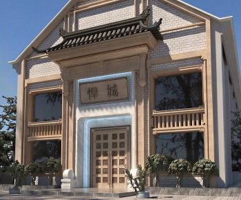 New Chinese Style Facade Element-ID:214342129