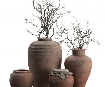 Wabi-sabi Style Clay Pot-ID:678394082
