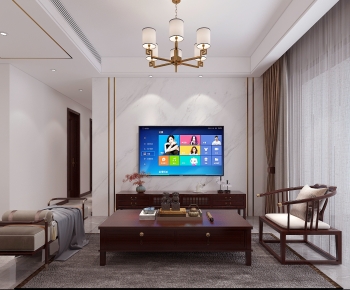 New Chinese Style A Living Room-ID:547301055
