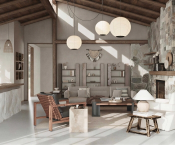Wabi-sabi Style A Living Room-ID:261446951