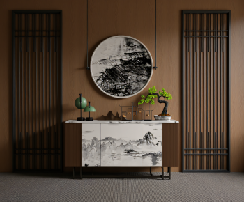 New Chinese Style Entrance Cabinet-ID:731888068