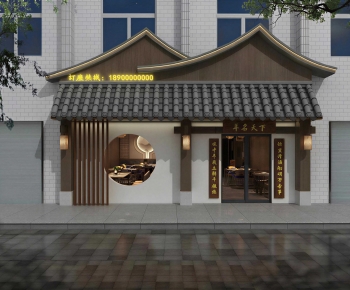New Chinese Style Facade Element-ID:129457009