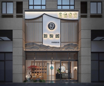 New Chinese Style Facade Element-ID:654799944