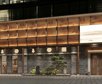 New Chinese Style Facade Element-ID:427346948