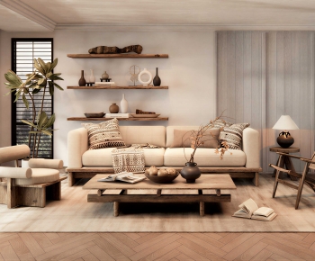 Wabi-sabi Style A Living Room-ID:835547925