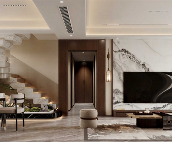 New Chinese Style A Living Room-ID:427556992