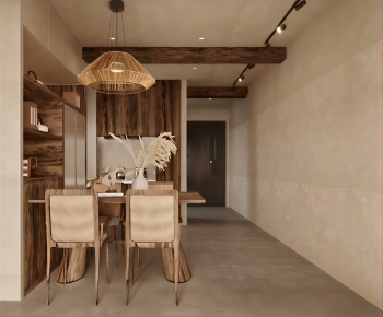 Wabi-sabi Style Dining Room-ID:992125995