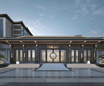 New Chinese Style Facade Element-ID:542876966