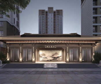 New Chinese Style Facade Element-ID:131845956