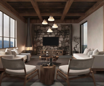 Wabi-sabi Style A Living Room-ID:919070961