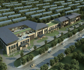 New Chinese Style Architectural Bird's-eye View Planning-ID:741359951