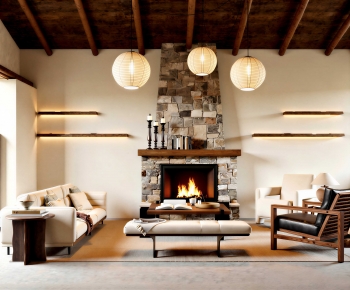 Wabi-sabi Style A Living Room-ID:212250951