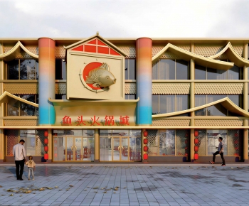 New Chinese Style Facade Element-ID:331275946