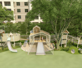 Modern Outdoor Space In Kindergarten-ID:859375004