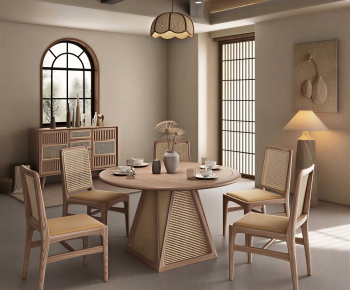 Wabi-sabi Style Dining Room-ID:757340919