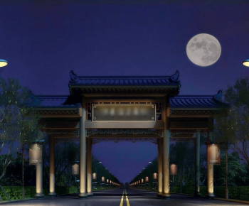 New Chinese Style Decorated Archway-ID:684165956
