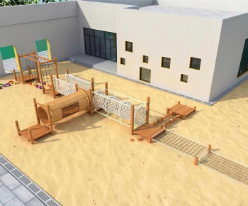 Modern Outdoor Space In Kindergarten-ID:671381003