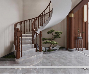 New Chinese Style Stairwell-ID:304538015