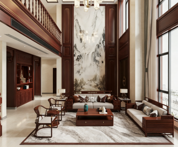 New Chinese Style A Living Room-ID:473079756