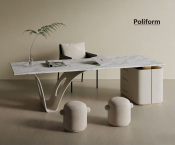 Modern Office Desk And Chair-ID:201375011