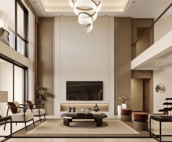 New Chinese Style A Living Room-ID:379700797