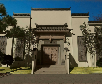 New Chinese Style Facade Element-ID:538707973