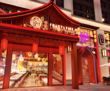 New Chinese Style Facade Element-ID:160429953