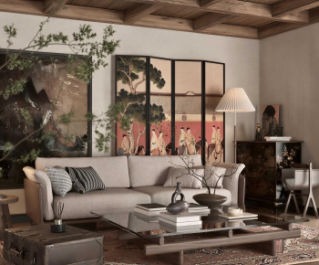 Retro Style A Living Room-ID:557450062