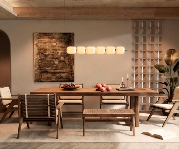 Wabi-sabi Style Dining Room-ID:435531165