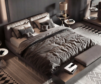 Modern Double Bed-ID:802176956