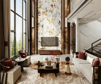 New Chinese Style A Living Room-ID:343074087