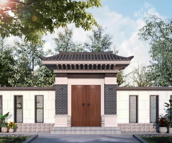 New Chinese Style Facade Element-ID:139739545