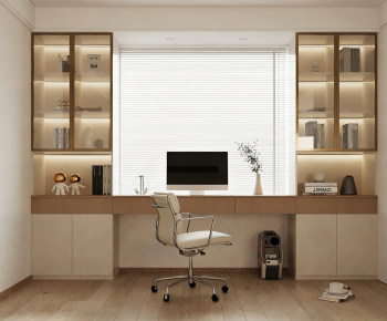 Modern Computer Desk And Chair-ID:634677892