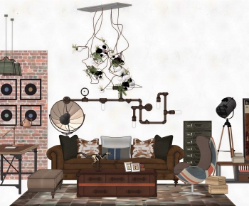 American Style Sofa Combination-ID:389615069