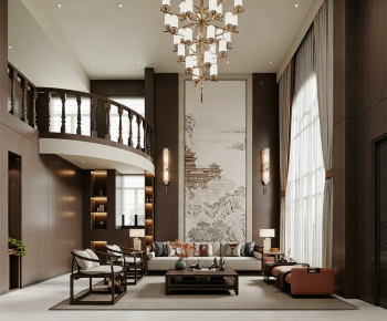 New Chinese Style A Living Room-ID:315761096