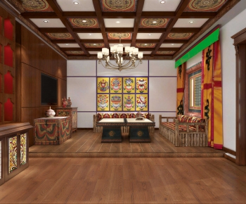 Chinese Style A Living Room-ID:127125984